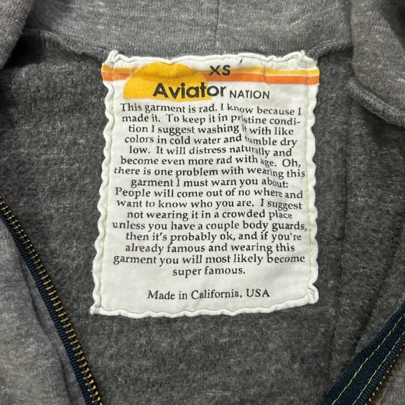 Aviator Nation Gray Bolt Hoodie - Picture 6 of 7